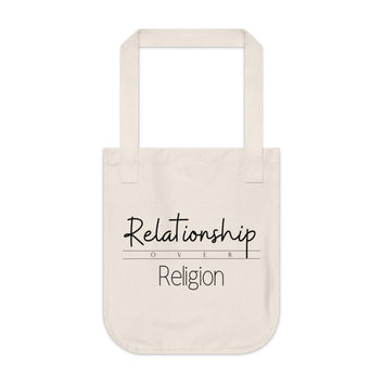 Relationship over Religion Organic Canvas Tote Bag